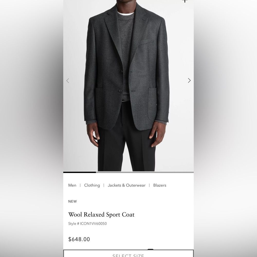 VINCE Wool Mens Blazer Sz 38